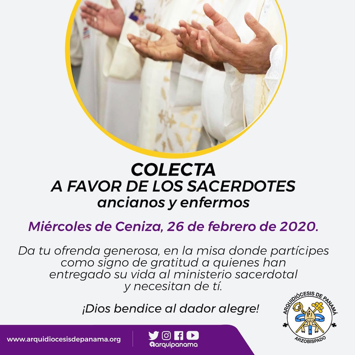 Gran colecta a favor de los sacerdotes, ancianos y enfermos