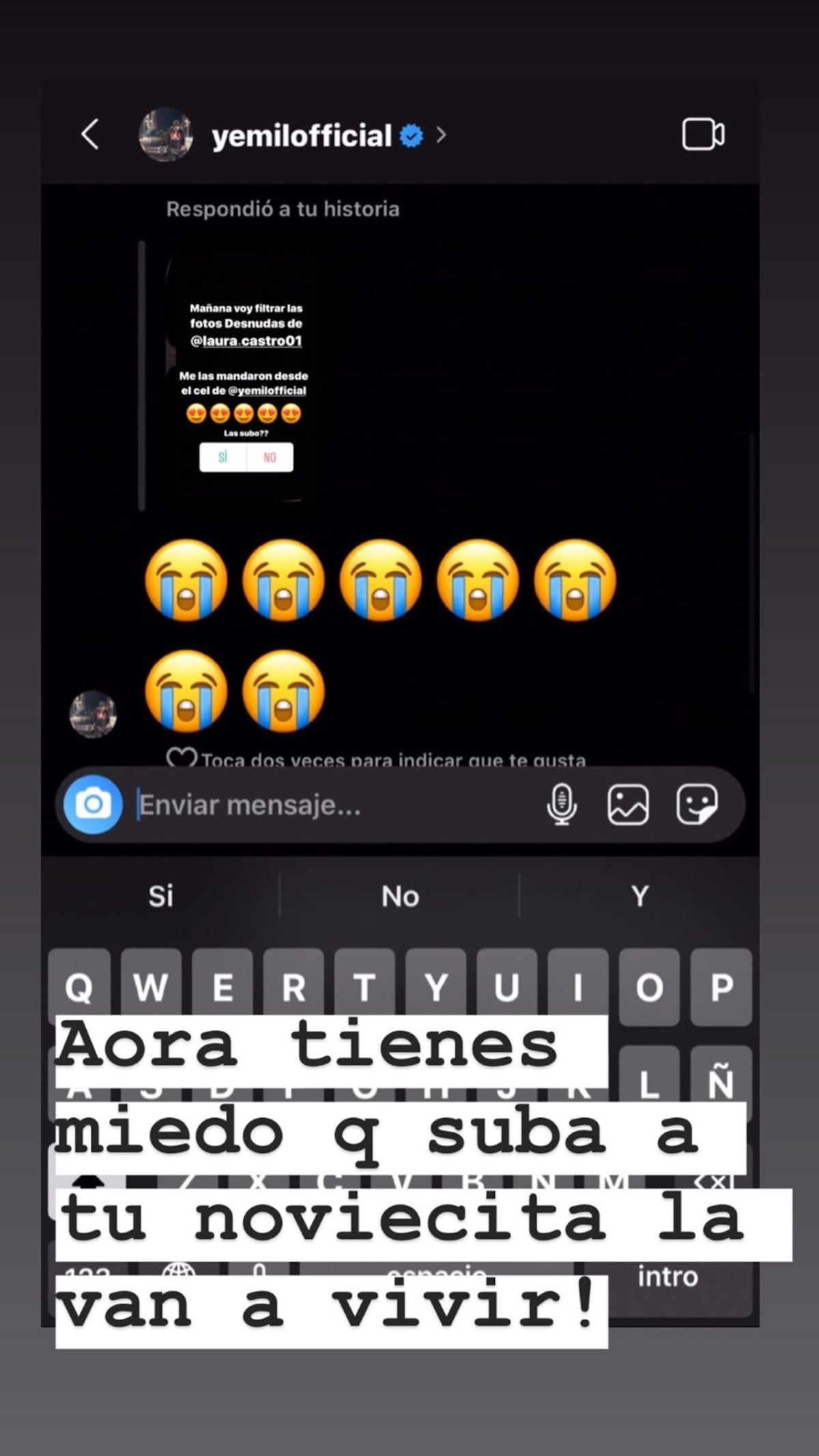 Santísimo. Acusan a exnovia de Yemil de difundirle videos íntimos y con una menor de edad