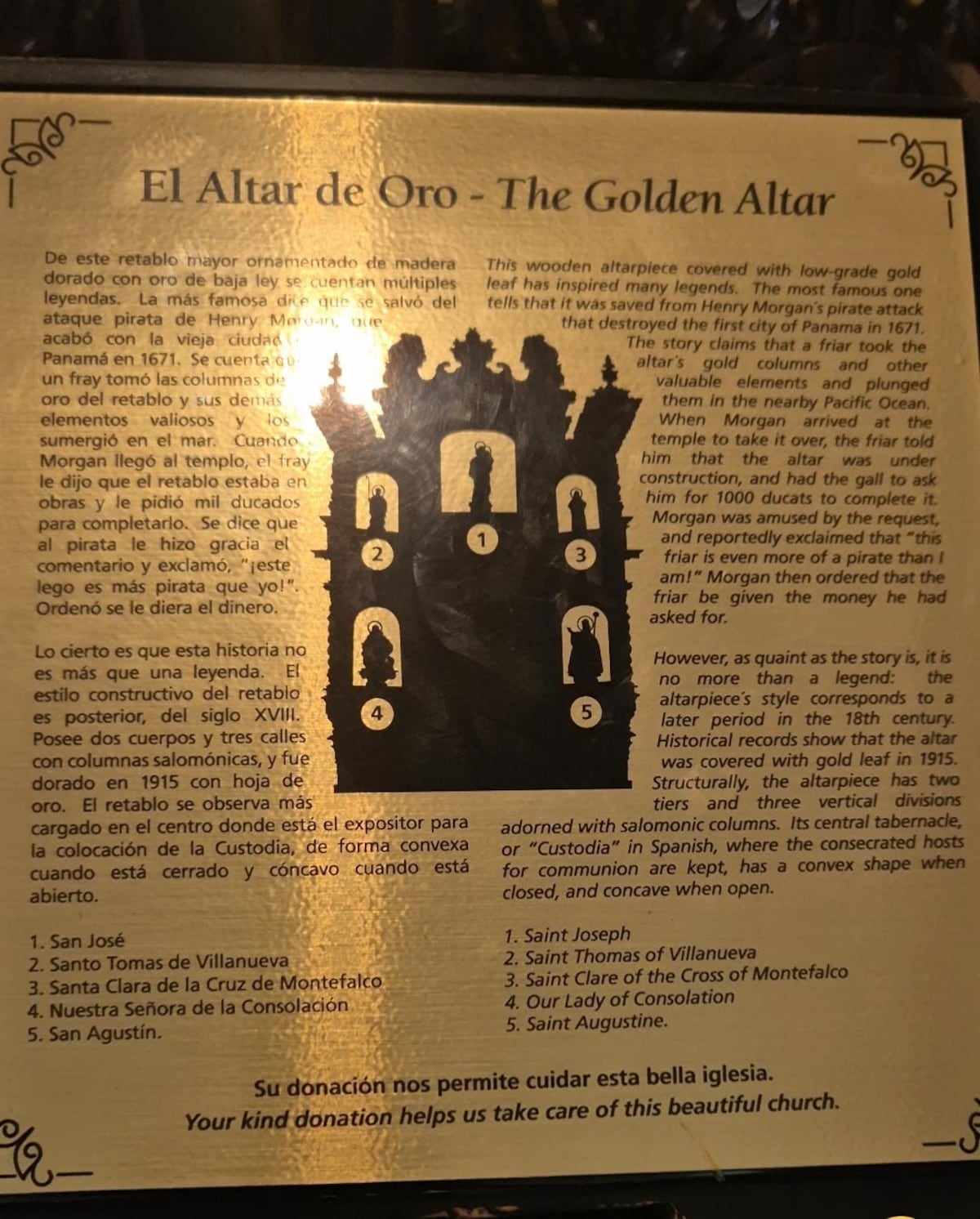 Iglesia San José y su Altar de Oro, el tesoro que engañó a piratas en Panamá