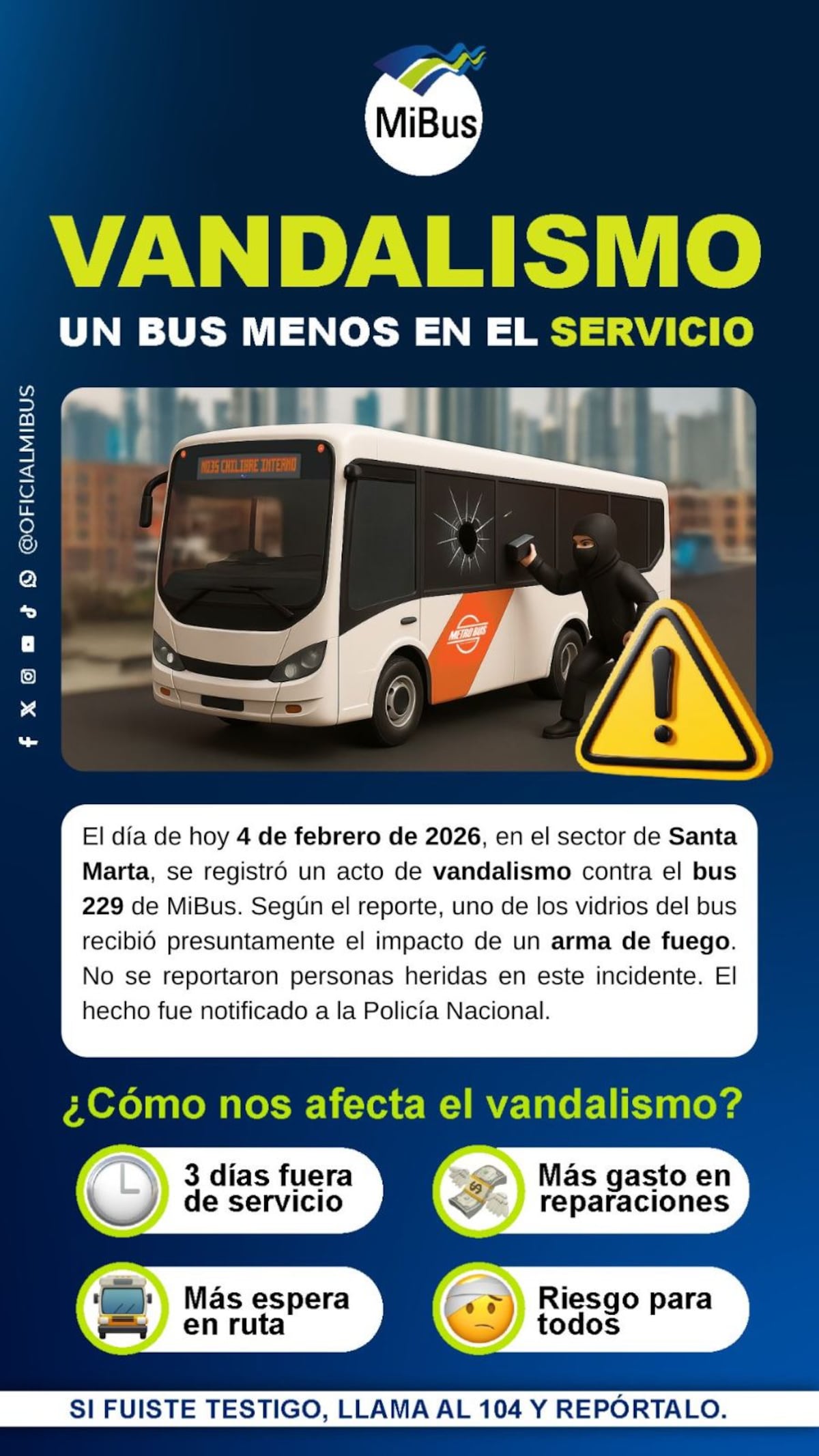 Pedradas, disparos y furia: el vandalismo no suelta a los metro bus