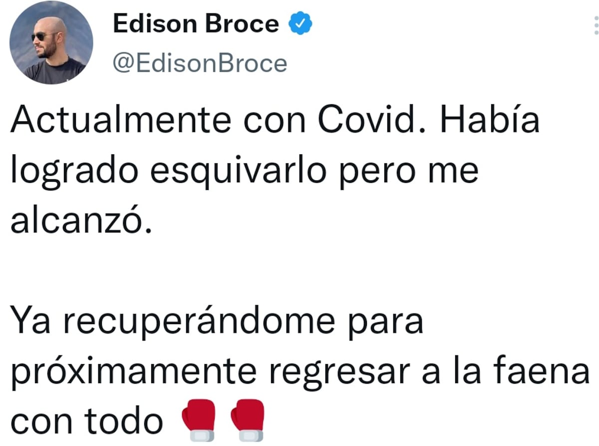 Diputado independiente, Edison Broce, da positivo a covid-19. ‘Había logrado esquivarlo, pero me alcanzó’