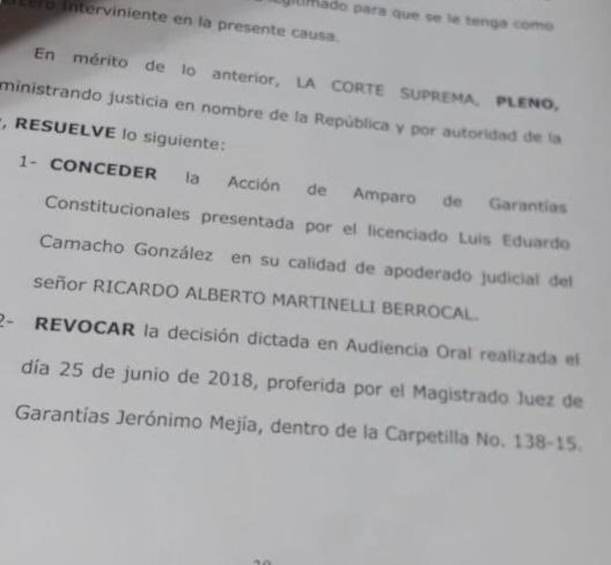 Corte podría declinar competencia en caso de Ricardo Martinelli por pinchazos 
