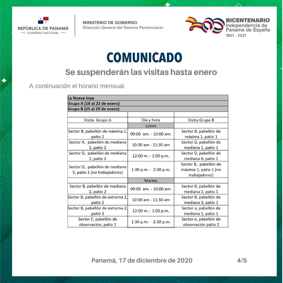 Suspenden las visitas en los penales de todo el país. Aquí le decimos el cambio de horario