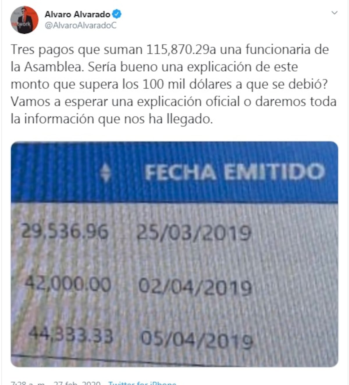 Se filtra. Funcionaria de la Asamblea supuestamente recibió $115 mil por liquidación y la volvieron a contratar. Video