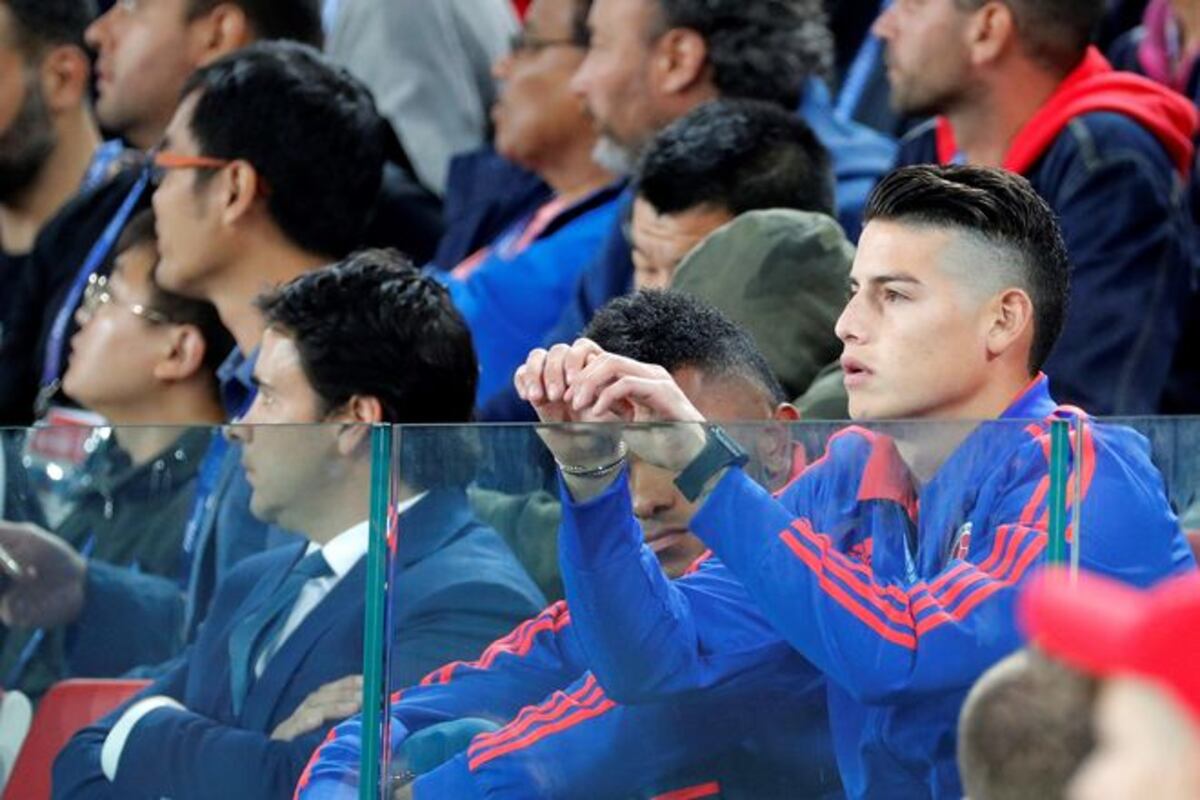 La triste imagen de James Rodríguez tras la eliminación de su Colombia