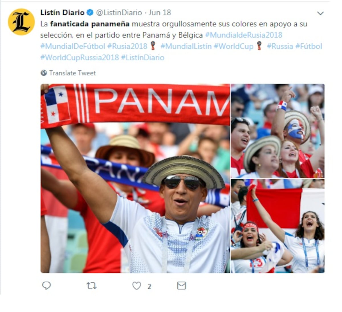 La fanaticada panameña es reconocida como una de las más alegres en el Mundial