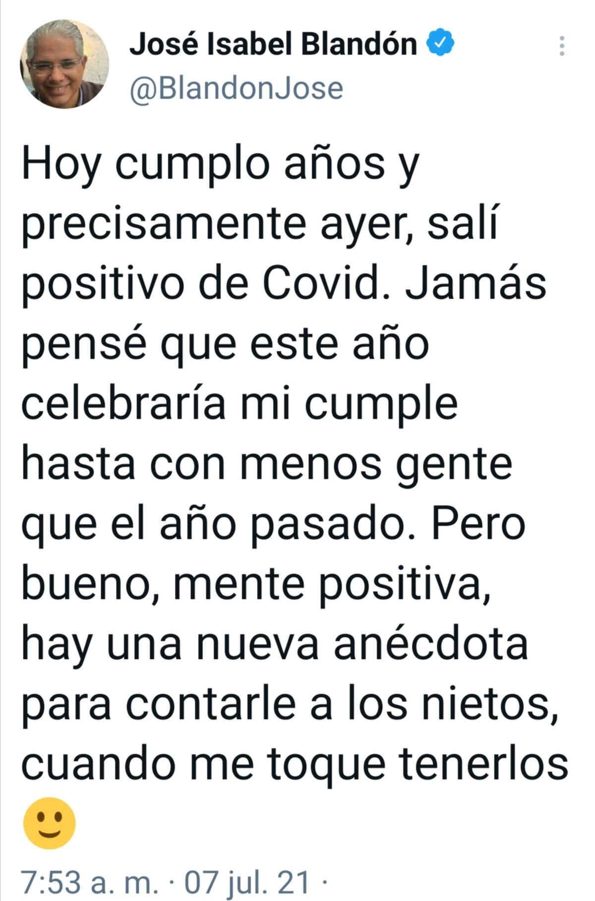 Panameñista Blandón da positivo a la covid-19