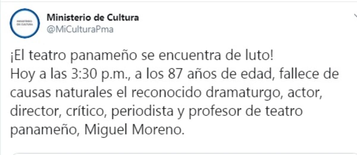 Muere artista panameño. Autoridades lo confirman
