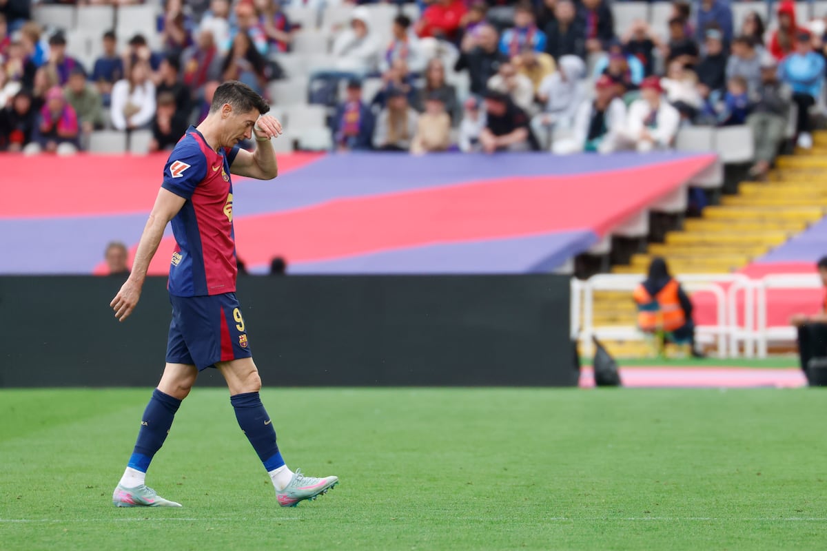 Baja de Lewandowski por fractura en el ojo complica la remontada del Barça en semifinales de la Copa del Rey