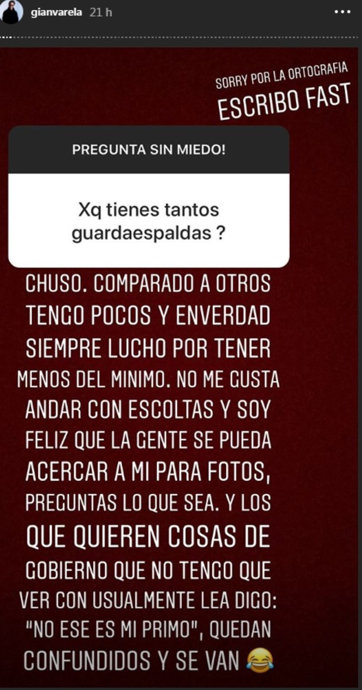 'Tener plata no te hace más jat':Gian Varela.Admite le dicen 'Tortuguín',pero...