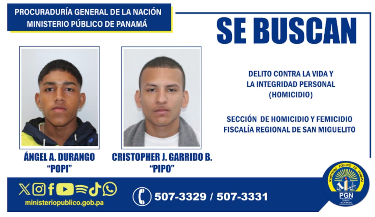 Buscan a ‘Popi’ y ‘Pipo’ por un homicidio ocurrido en San Miguelito