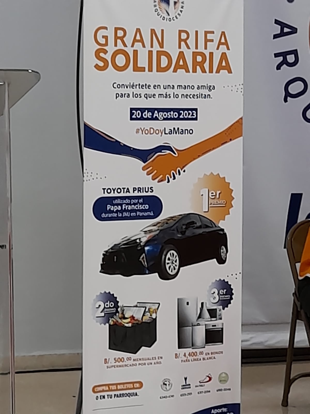Campaña Arquidiocesana rifará el auto que usó el Papa Francisco en Panamá durante la JMJ