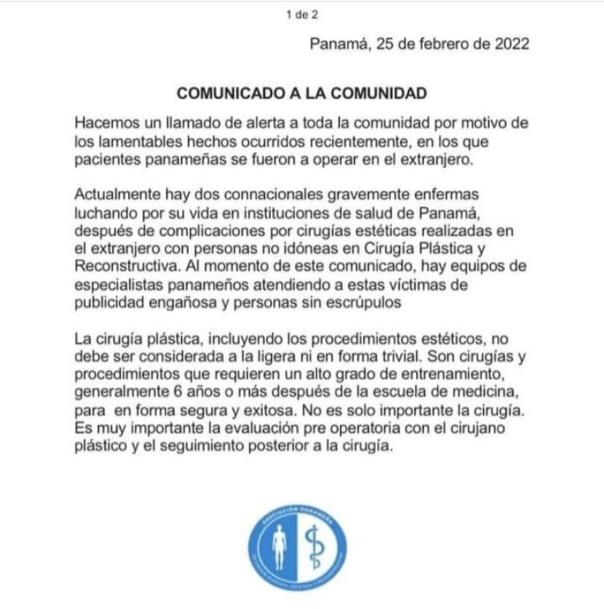 No coma cuento de las redes sociales póngase en manos de un experto. Cirujanos plásticos panameños se pronuncian