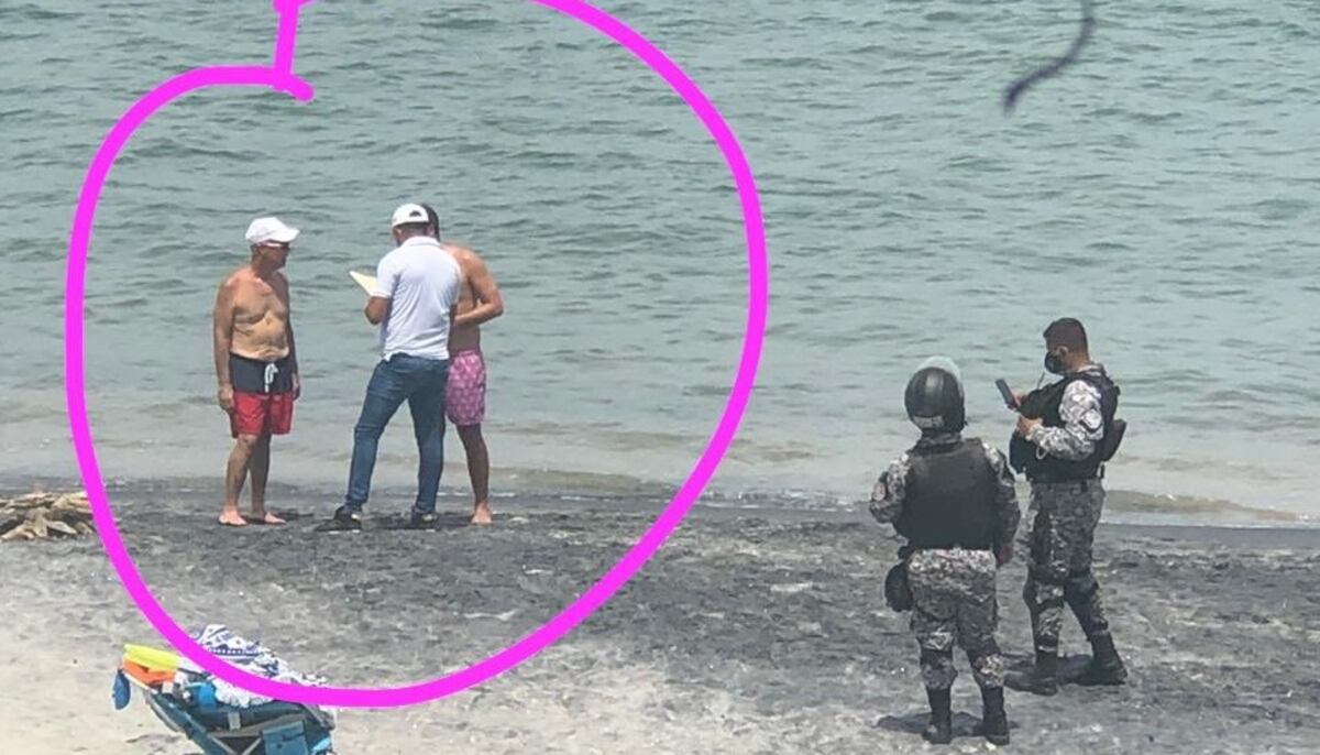 Pícaro y sinvergüenza. Fábrega viola la cuarentena en la playa y felicita a juez de paz por multarle. Video