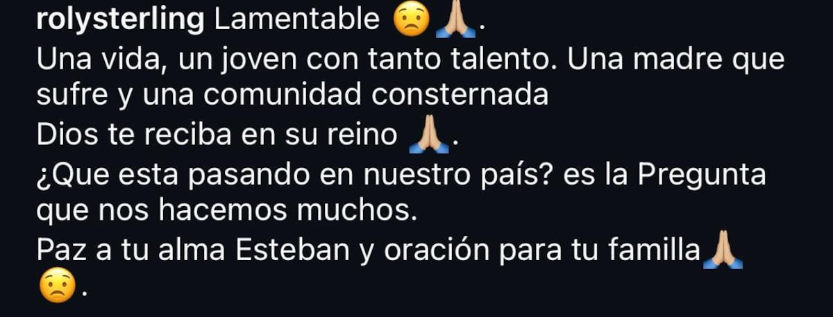Famosos del patio expresan su dolor por la trágica muerte de Esteban De León