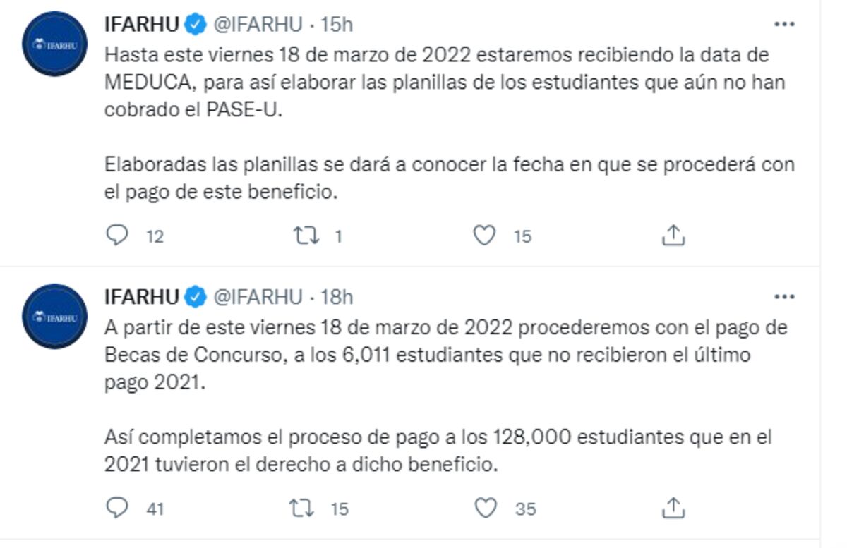 Ifarhu se pronuncia por estudiantes que no han cobrado PASE-U y Becas de Concurso