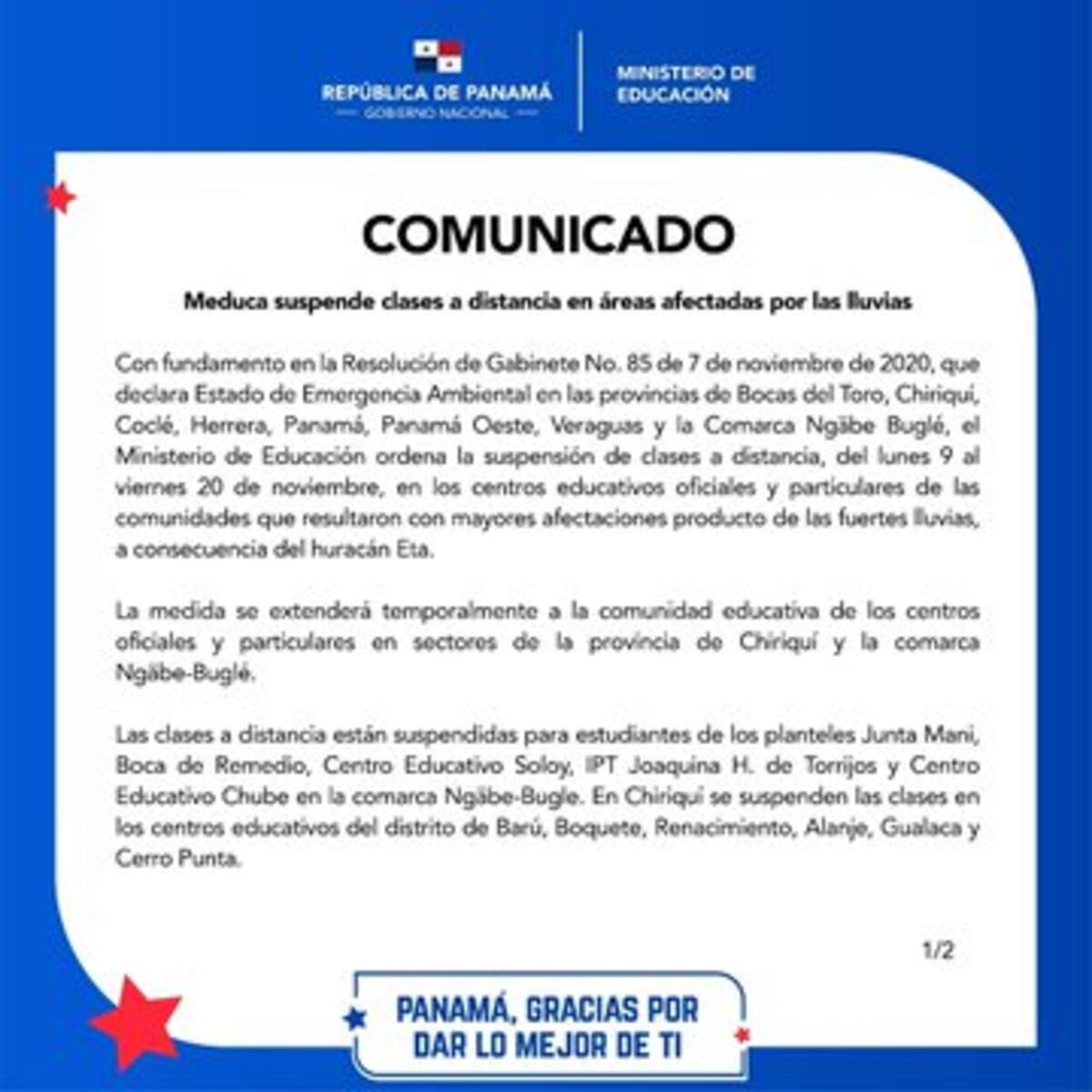 Meduca lamenta la muerte de tres estudiantes y comunica los lugares donde se suspenden las clases a distancia