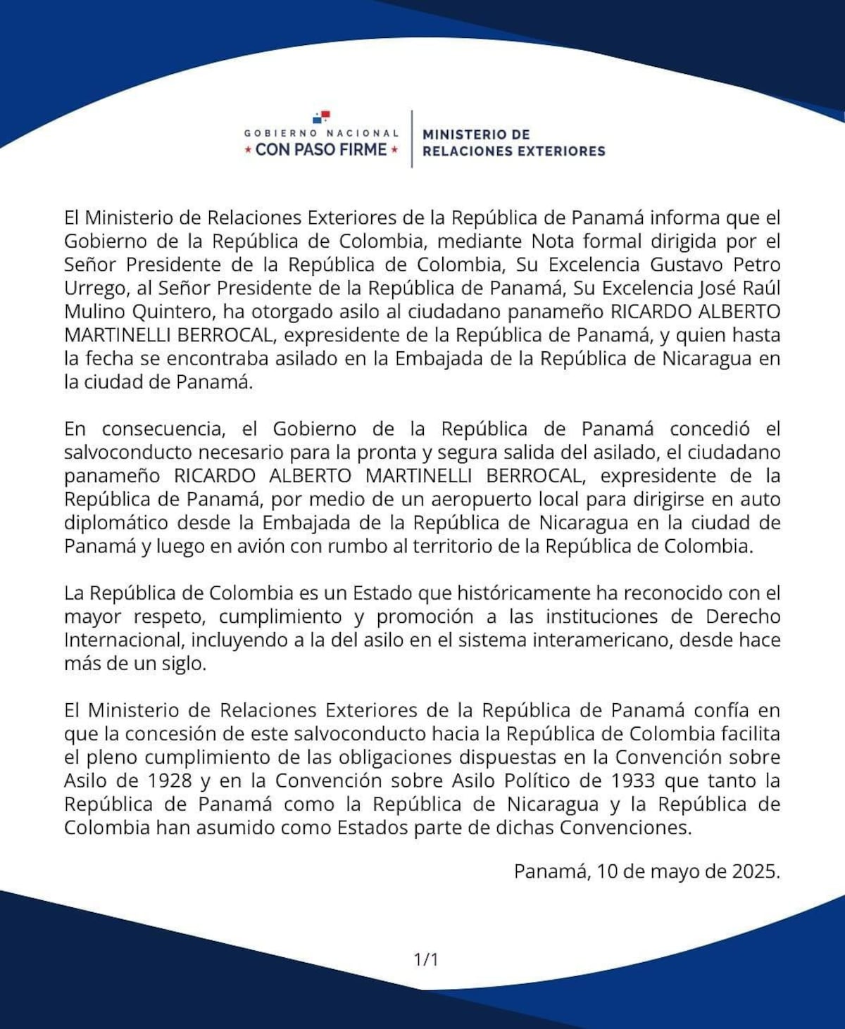 Condenado por corrupción, Martinelli deja Panamá con salvoconducto diplomático