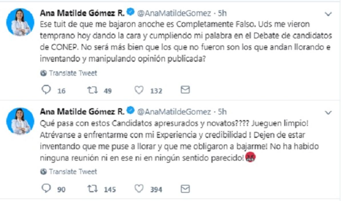 Ana Matilde niega que se baje de candidatura y que ande llorando