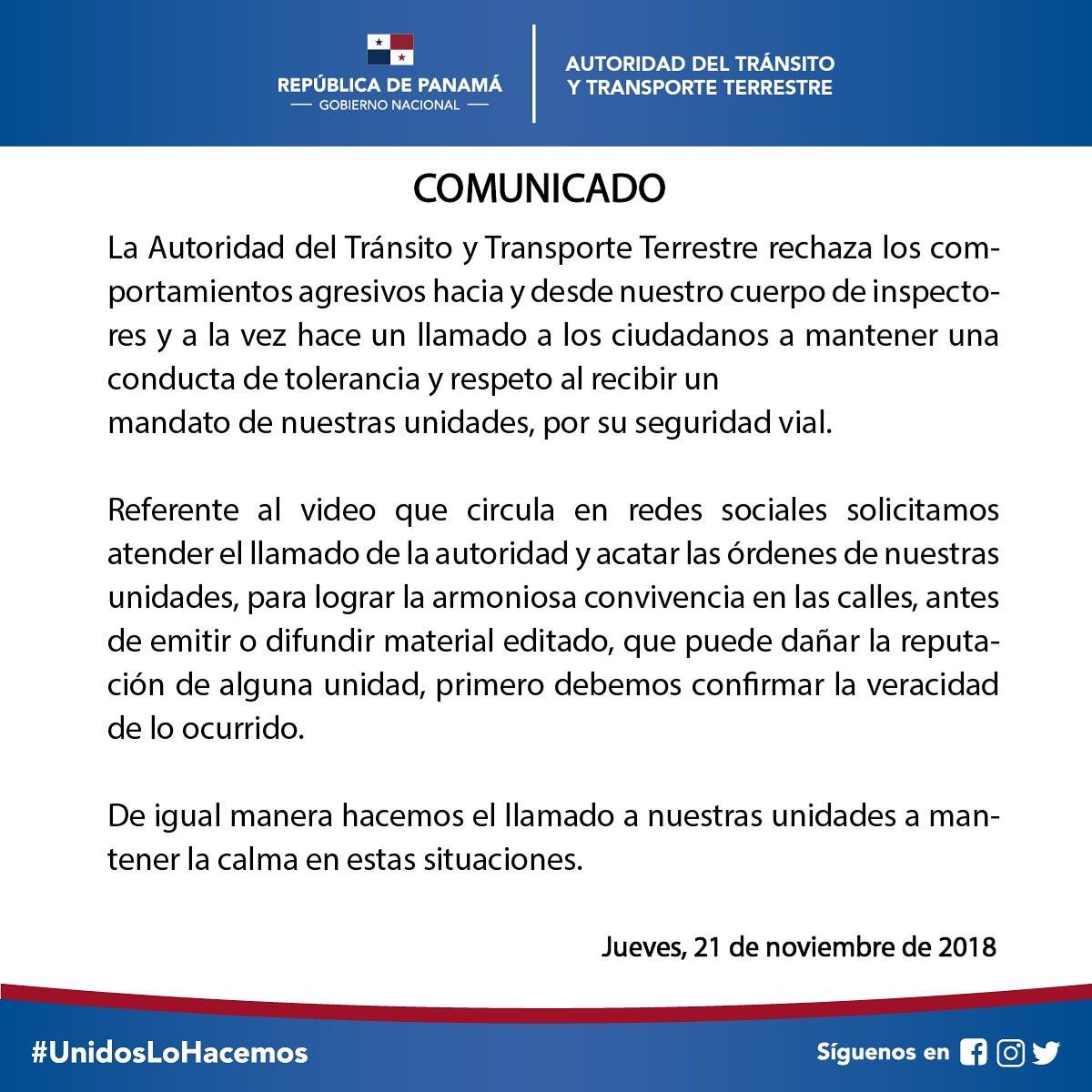 ATTT se pronuncia tras video viral de altercado entre unidad y transeúnte