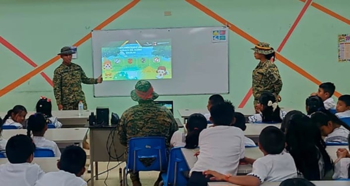 Así la 4ta. Brigada Occidental comparte con estudiantes de Müna